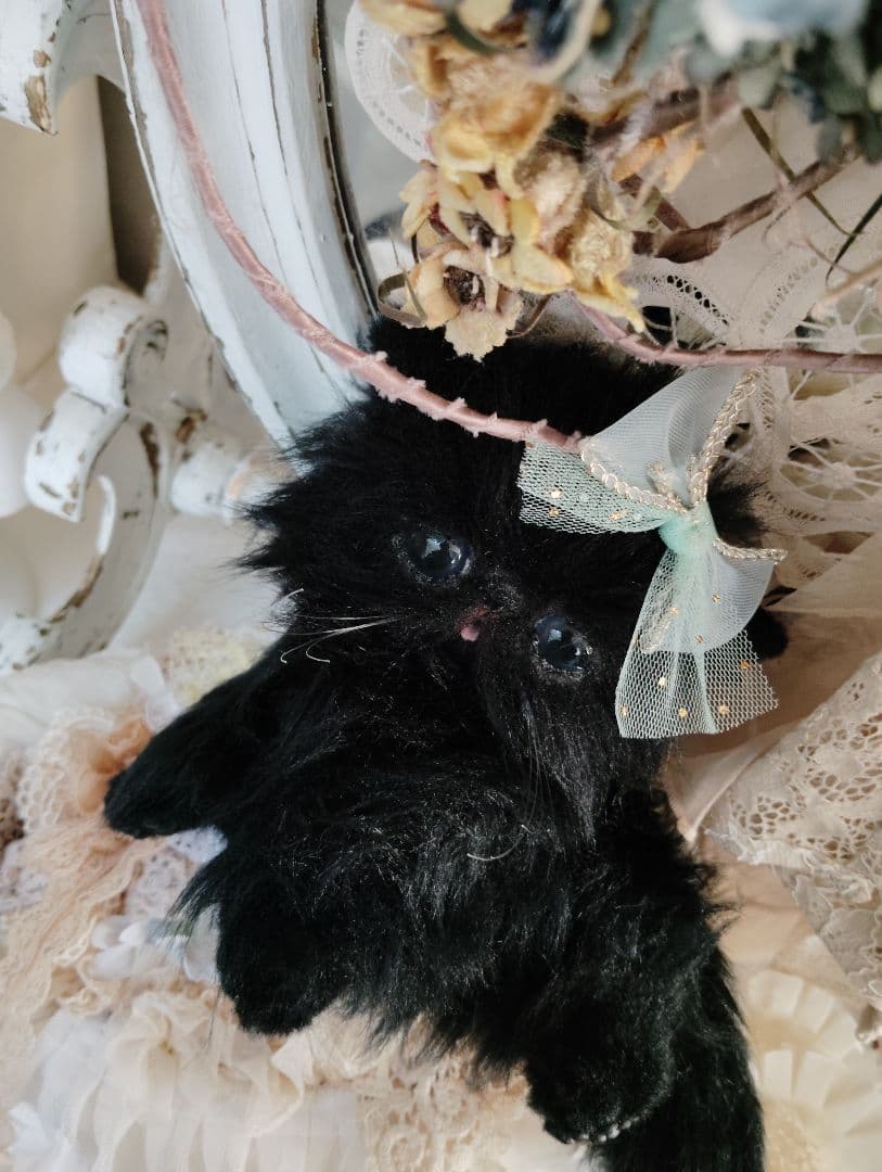 エキゾチック子猫ちゃん♡黒猫ジジちゃん♡アートドール♡ぬいぐるみ♡