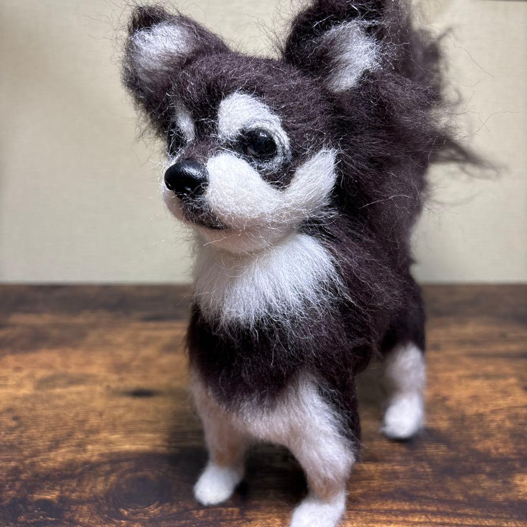 羊毛フェルト 犬　チワワブラックタン
