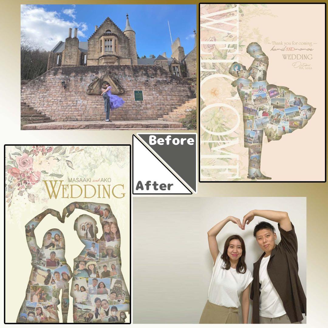 前撮り ウェルカムボード ウェルカムスペース 子育て感謝状 似顔絵 結婚式 29