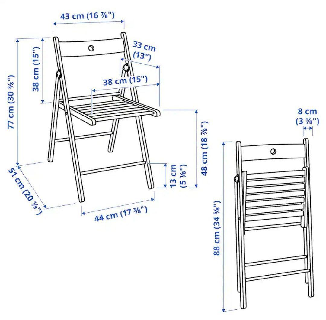 クッション付き　2脚　IKEA　TERJE　FRÖSVI　木製折りたたみチェア