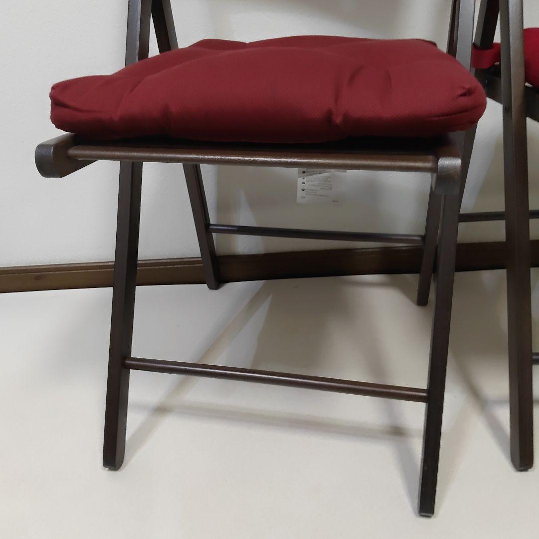 クッション付き　2脚　IKEA　TERJE　FRÖSVI　木製折りたたみチェア