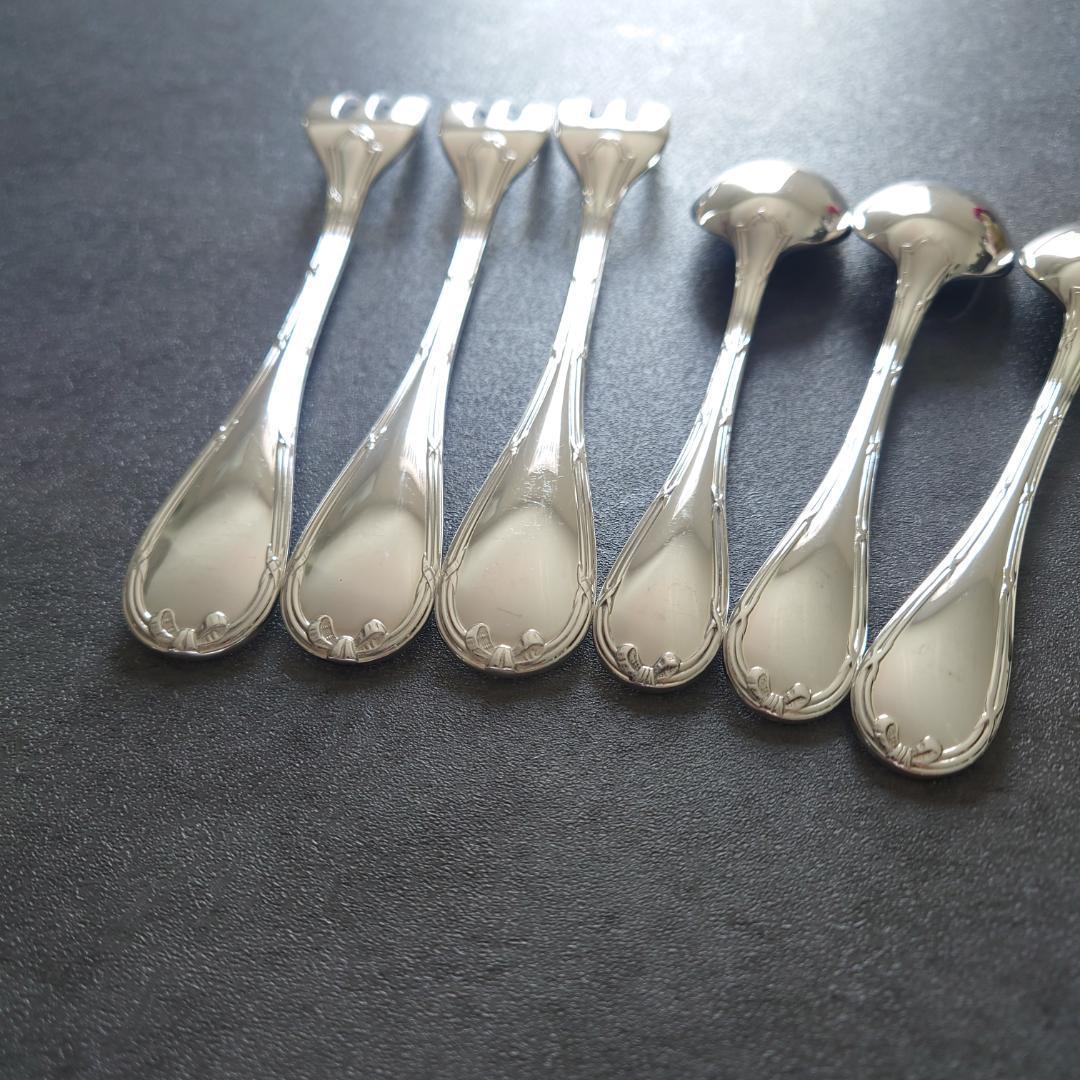 美品 クリストフル リュバン ケーキフォーク コーヒースプーン 6点