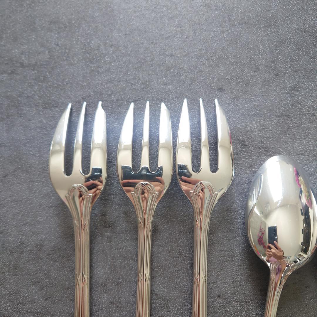 美品 クリストフル リュバン ケーキフォーク コーヒースプーン 6点