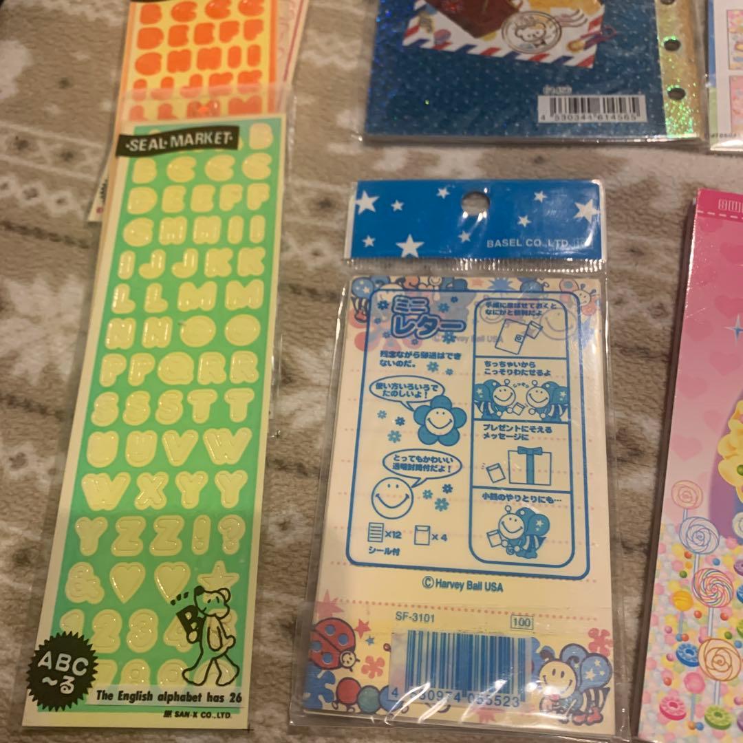 平成レトロ　シール帳、こうかんノート、ミニレターセット、シール　　9点セット
