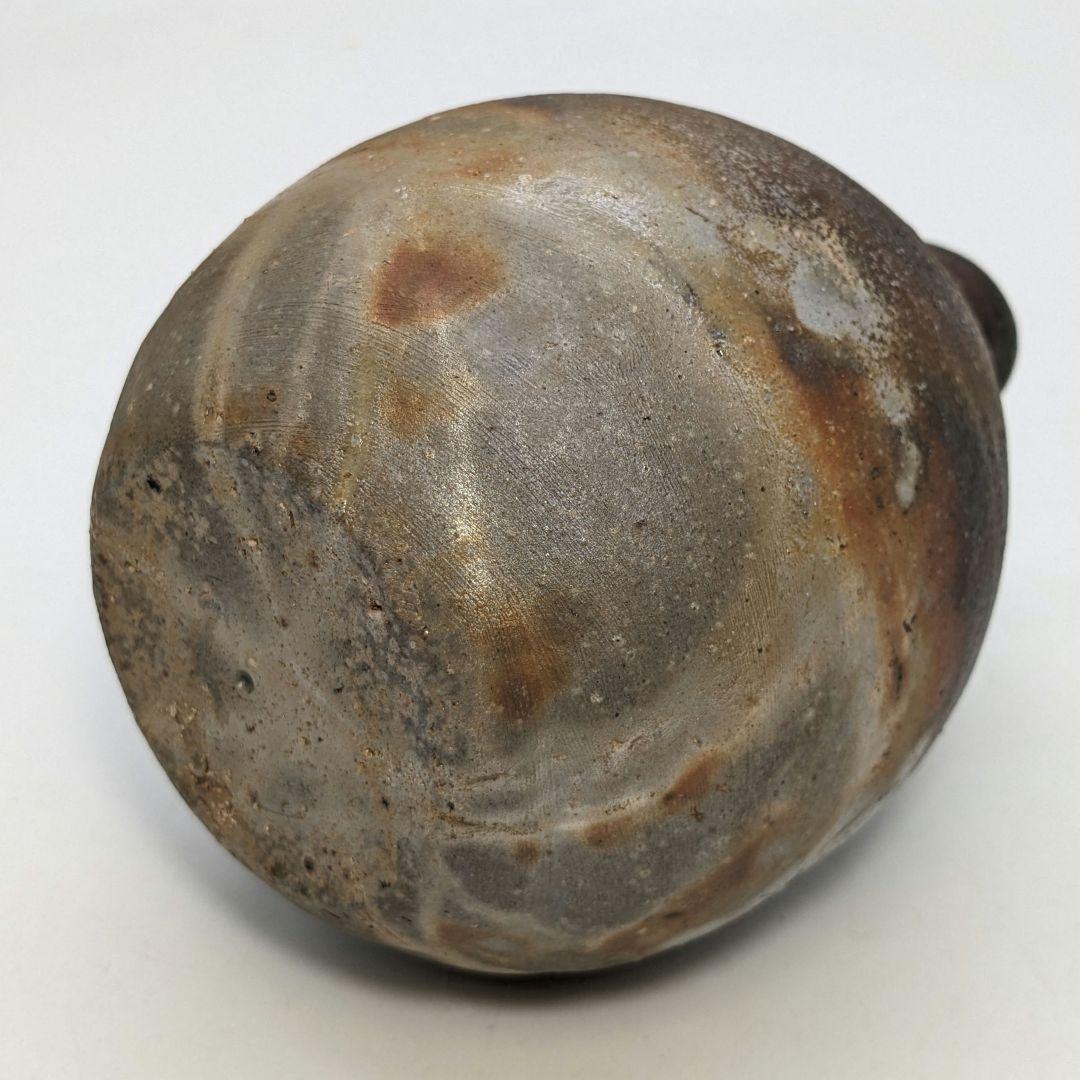 藤原謙（三代目藤原楽山） 造 備前焼 金彩緋襷徳利&酒呑 合箱合布 ぐい呑 酒器