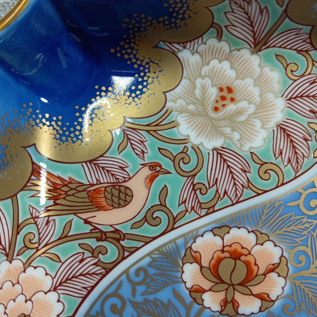 深川製磁 有田磁器 コレクション 金襴手牡丹唐草 角5号 飾皿