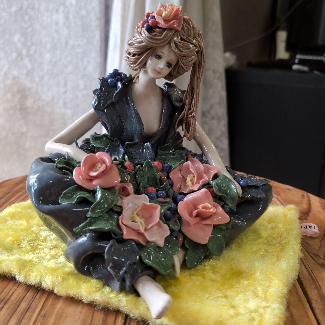 陶器製 ハンドメイド　ロマンドール　陶器人形　置物　焼き物