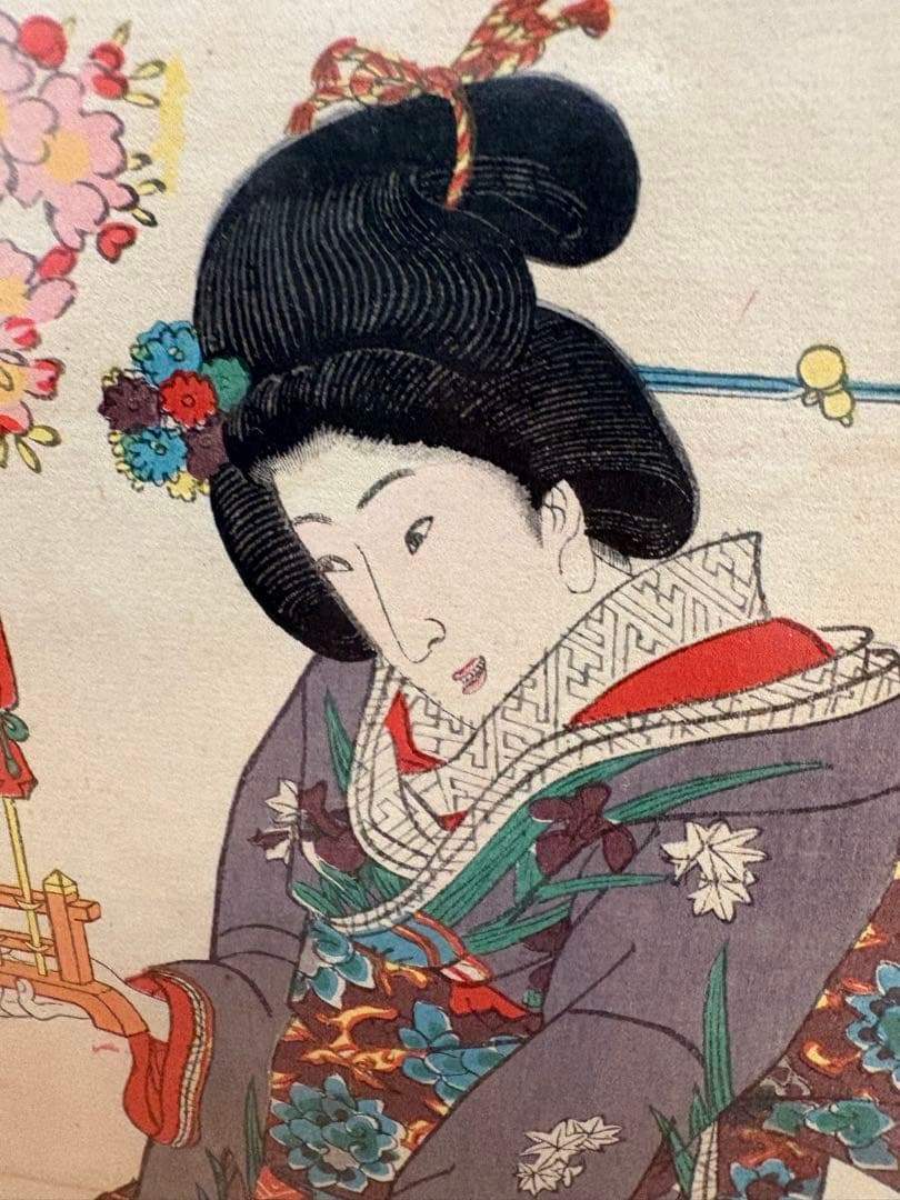 【真作】浮世絵 女性と子供