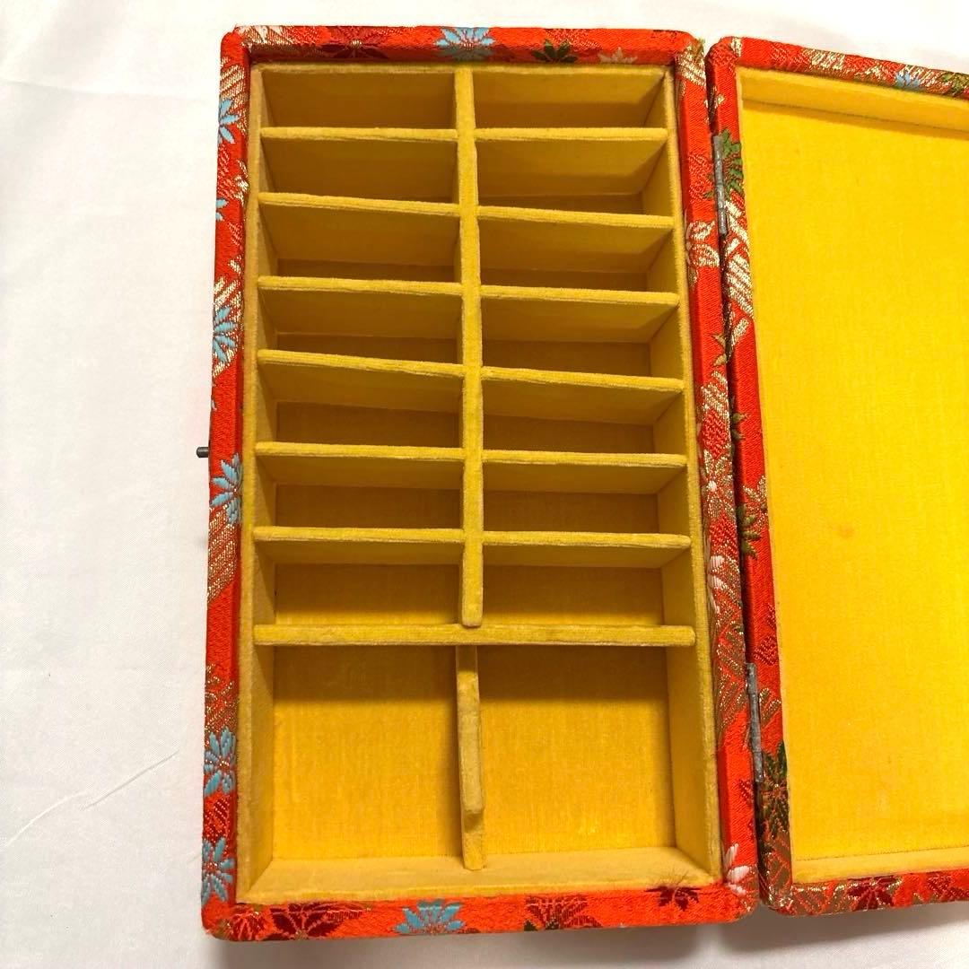 琴柱 14個 収納箱 ケース 琴柱入れ 猫足 花柄