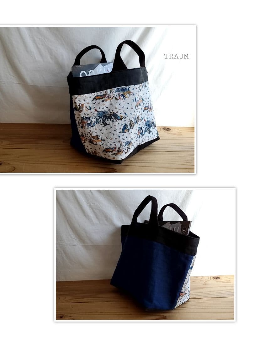 TRAUM□original-toteリネン100%&cotton&wash帆布
