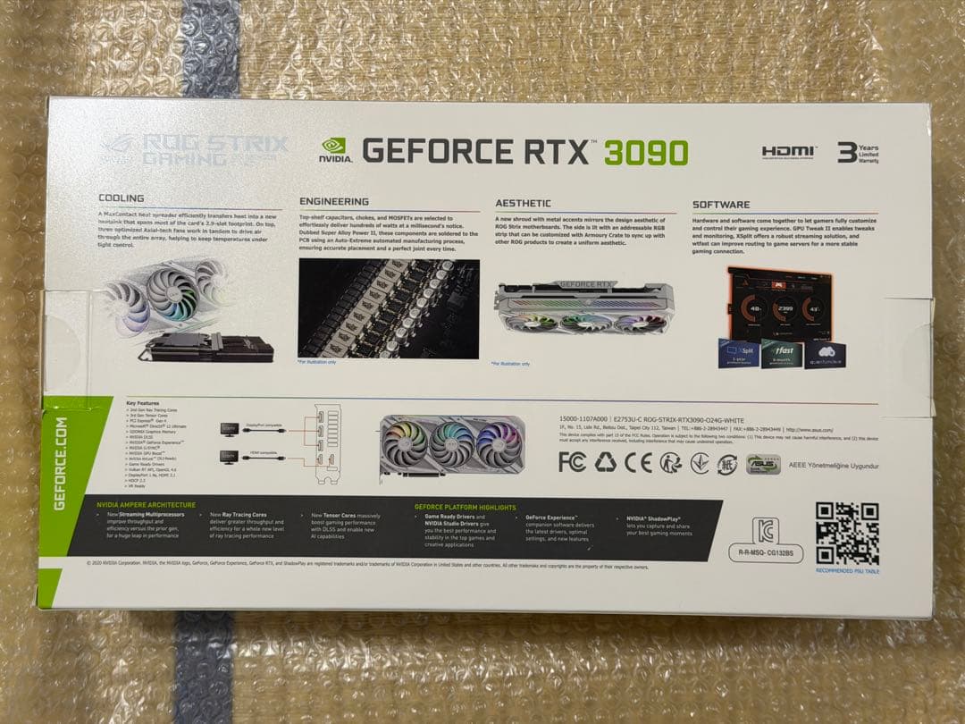 グラフィックボード・グラボ・ビデオカード ROG-STRIX-RTX3090-O24G-WHITE
