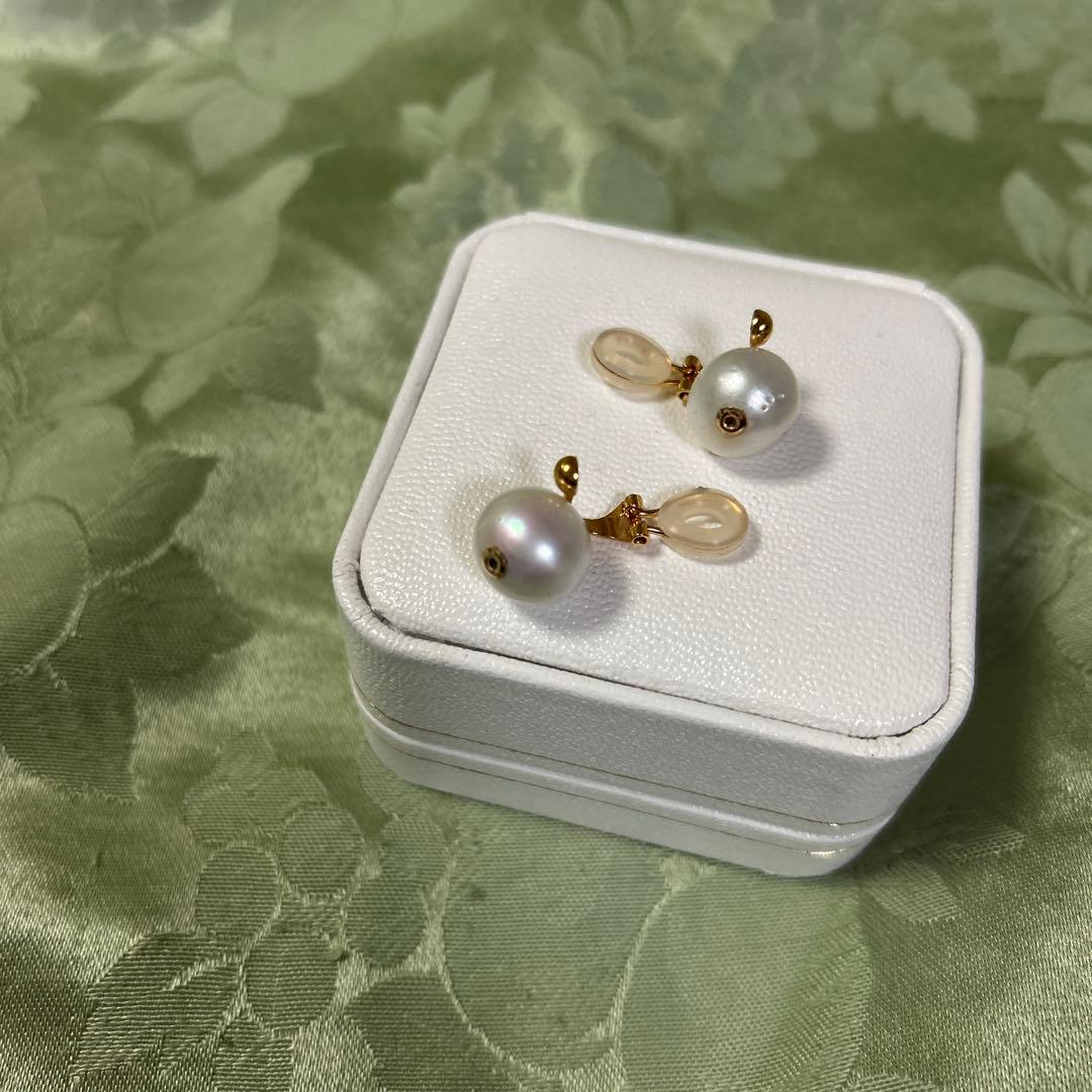 new❣️ 南洋真珠ホワイトパール大玉　ブラ型イヤリング Q23