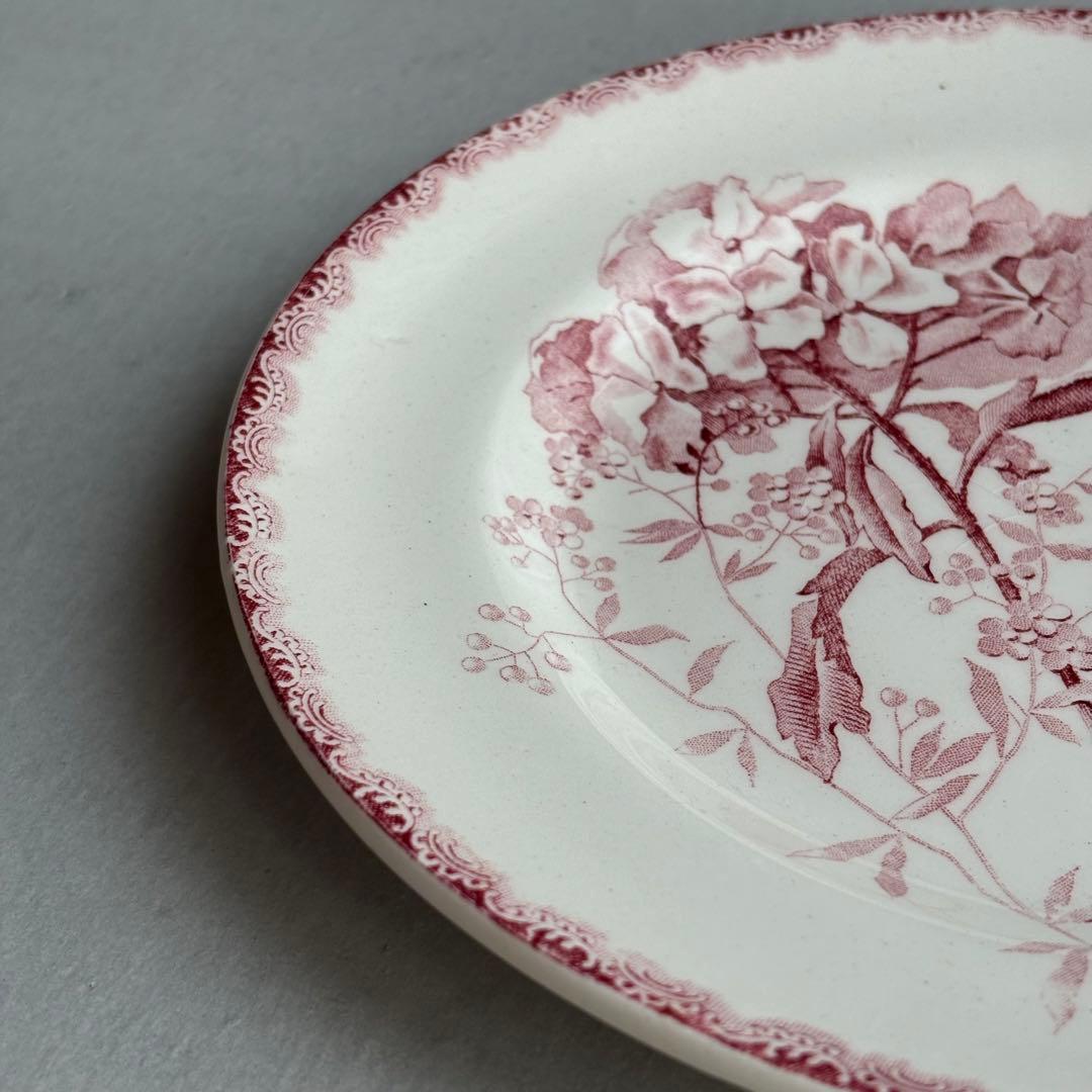 美品 フランスアンティーク HB&Cie紫陽花 切り花が美しいデザートプレート