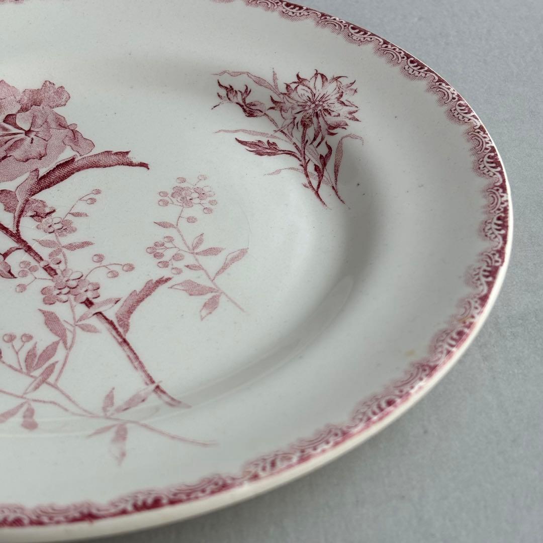 美品 フランスアンティーク HB&Cie紫陽花 切り花が美しいデザートプレート