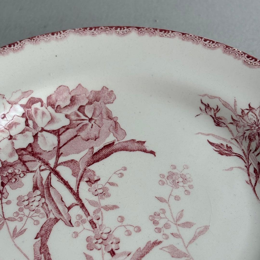 美品 フランスアンティーク HB&Cie紫陽花 切り花が美しいデザートプレート