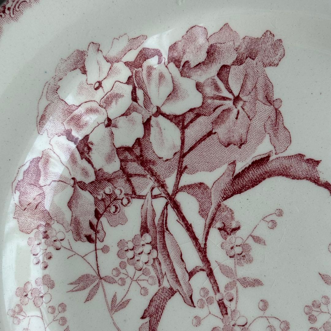 美品 フランスアンティーク HB&Cie紫陽花 切り花が美しいデザートプレート