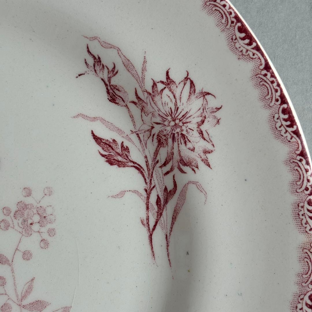 美品 フランスアンティーク HB&Cie紫陽花 切り花が美しいデザートプレート