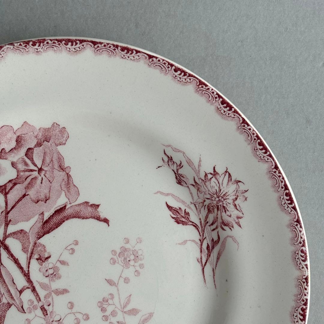 美品 フランスアンティーク HB&Cie紫陽花 切り花が美しいデザートプレート