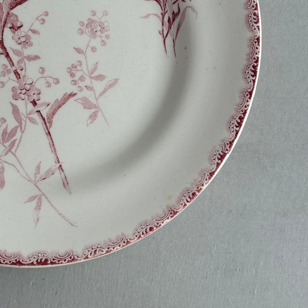 美品 フランスアンティーク HB&Cie紫陽花 切り花が美しいデザートプレート