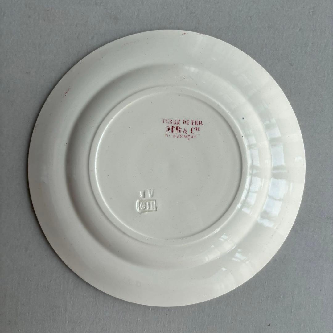 美品 フランスアンティーク HB&Cie紫陽花 切り花が美しいデザートプレート