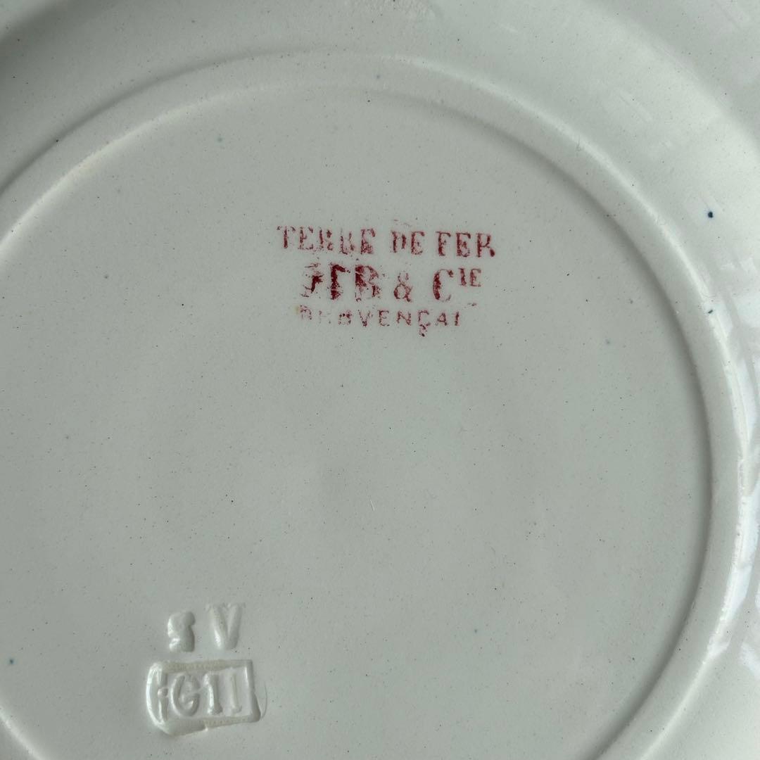 美品 フランスアンティーク HB&Cie紫陽花 切り花が美しいデザートプレート