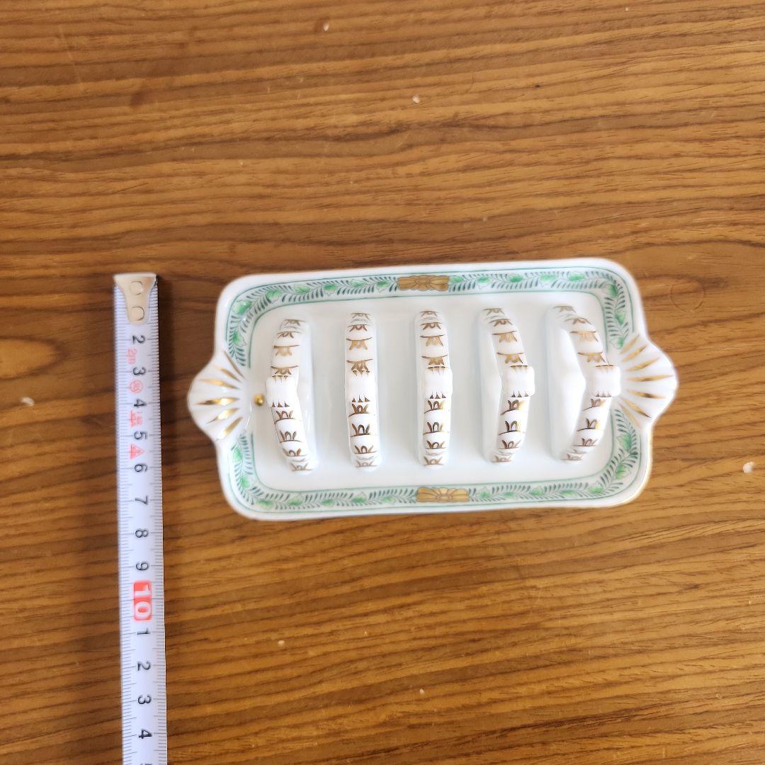 【未使用品】HEREND アポニーグリーン トーストスタンド 希少品