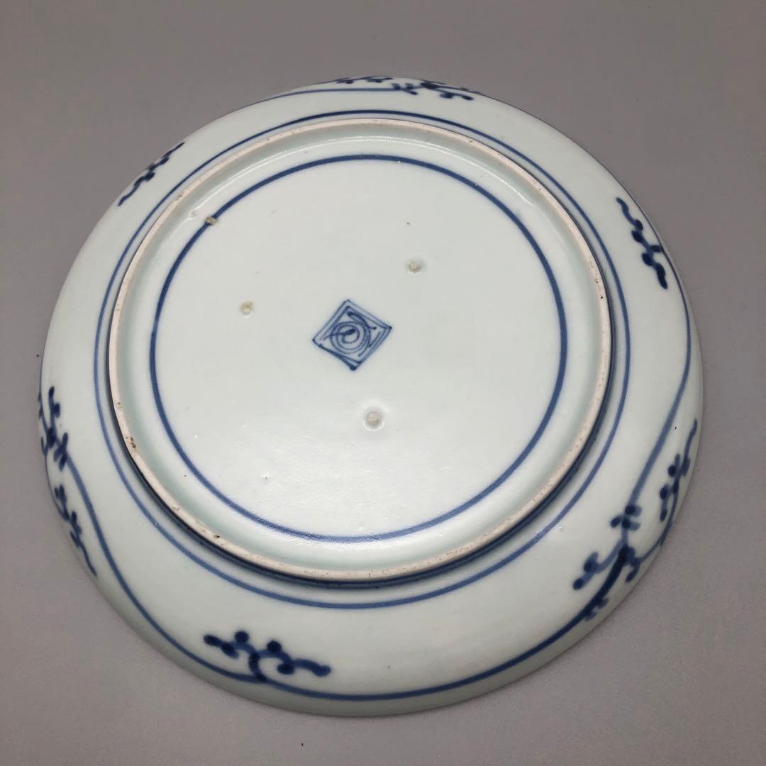 希少年代物 伊万里 上手渦福 染付六寸皿18cm 2枚セット骨董品ビンテージ食器