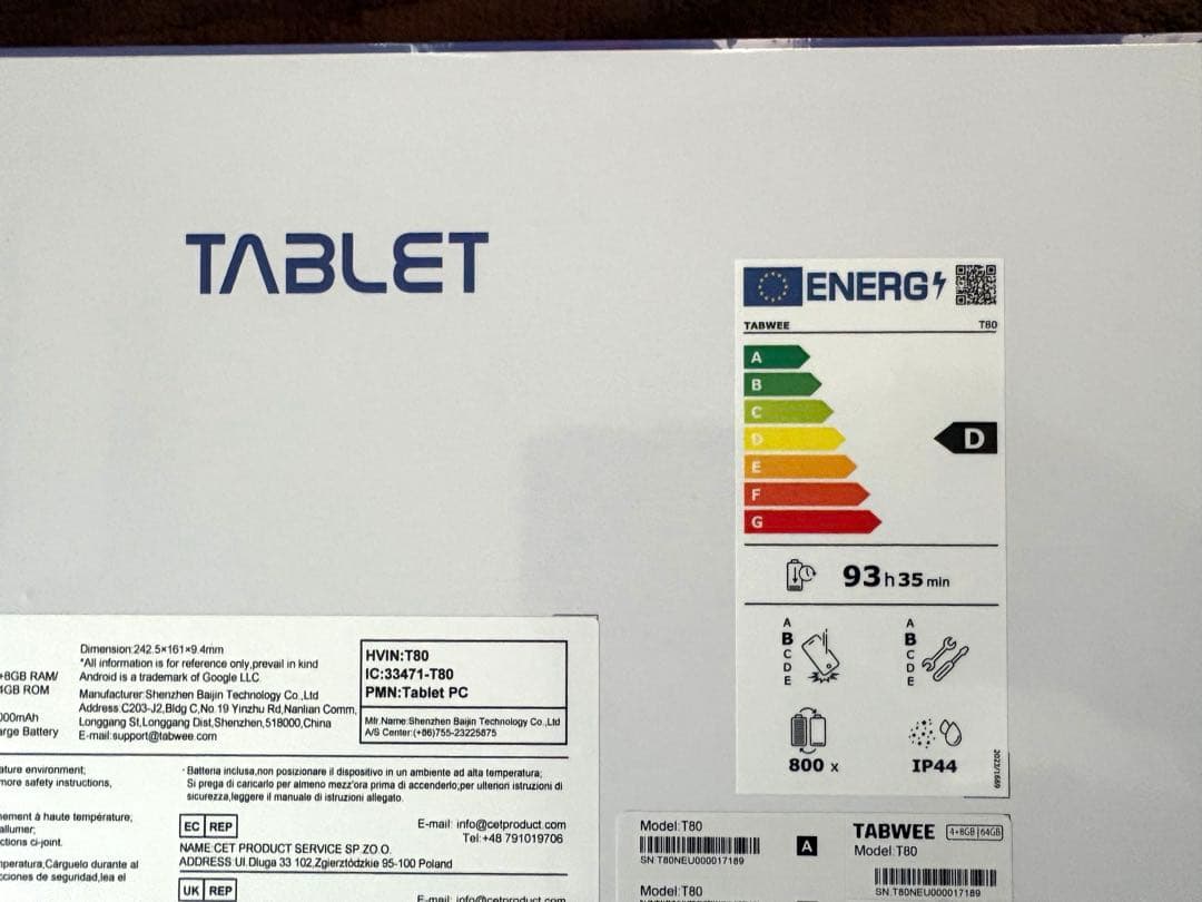 A限定1台！未開封TABWEE T80タブレット10.1インチ