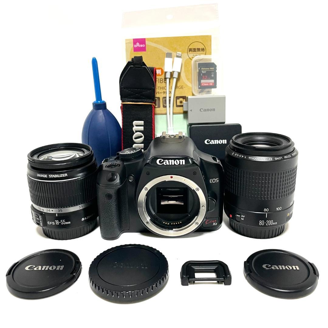 一眼レフデビューに最適❣️ Canon EOS Kiss X2 Wレンズセット