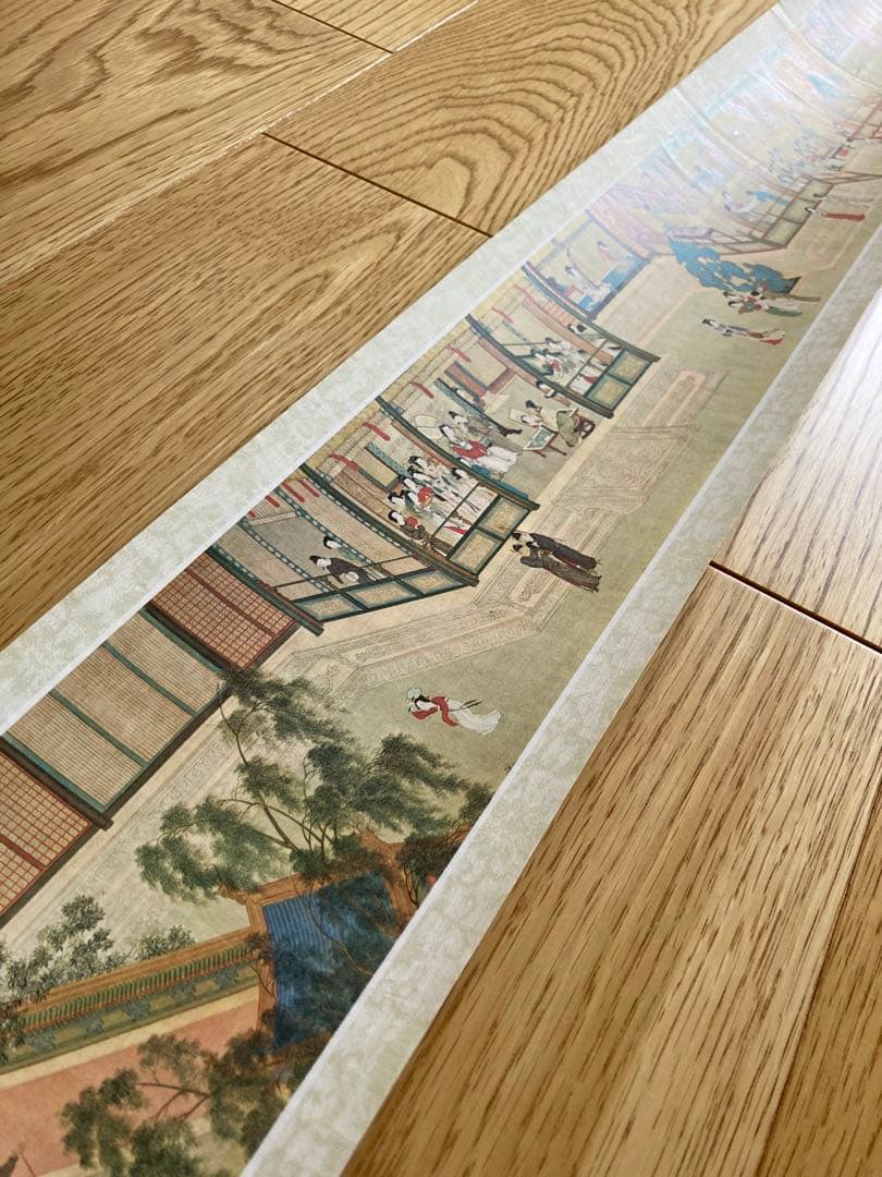 明　仇英漢宮春暁　巻物　絵巻