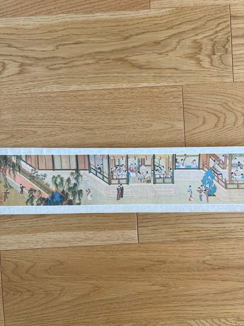 明　仇英漢宮春暁　巻物　絵巻
