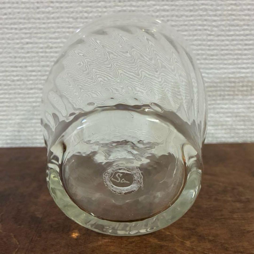 三宅義一 吹きガラス 硝子 グラス コップ モール チューリップ型