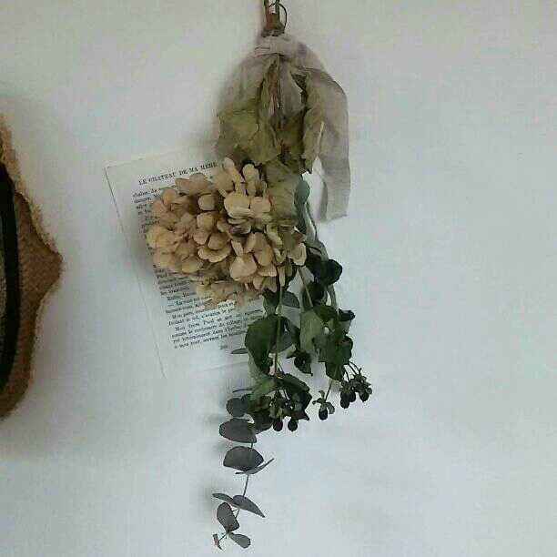 なぴぴこページ＊紫陽花のスワッグと洋書のディスプレイSet＊