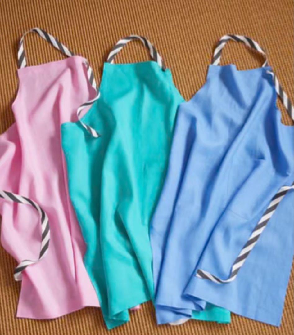 新品 タキマキ エプロン TAKIMAKI ORGANIC ブルー サックス