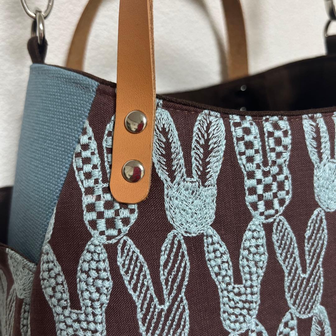 バルーンバッグ（S）ミナペルホネン 《ponpia》ヌメ革ショルダー紐付