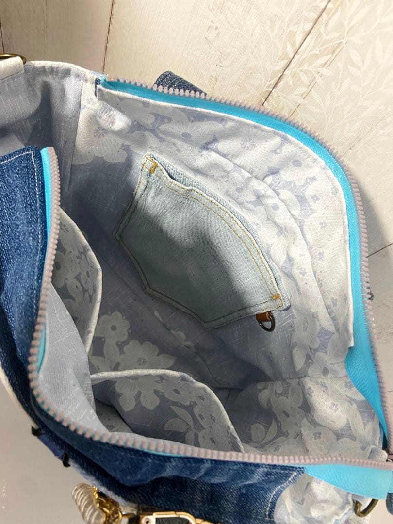 デニムリメイクバックS ストーンデニム×うさぎ