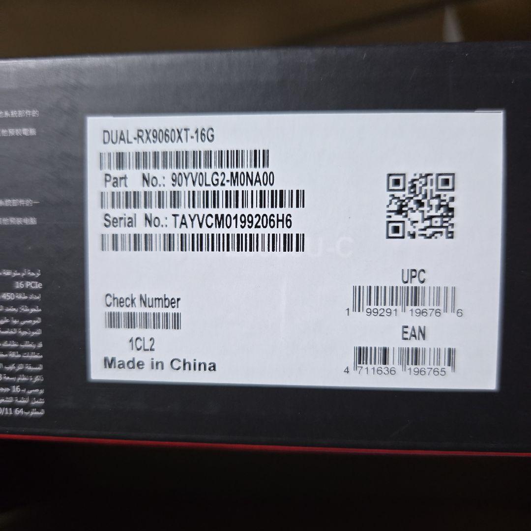 新品未開封 ASUS DUAL RX9060XT 16GB