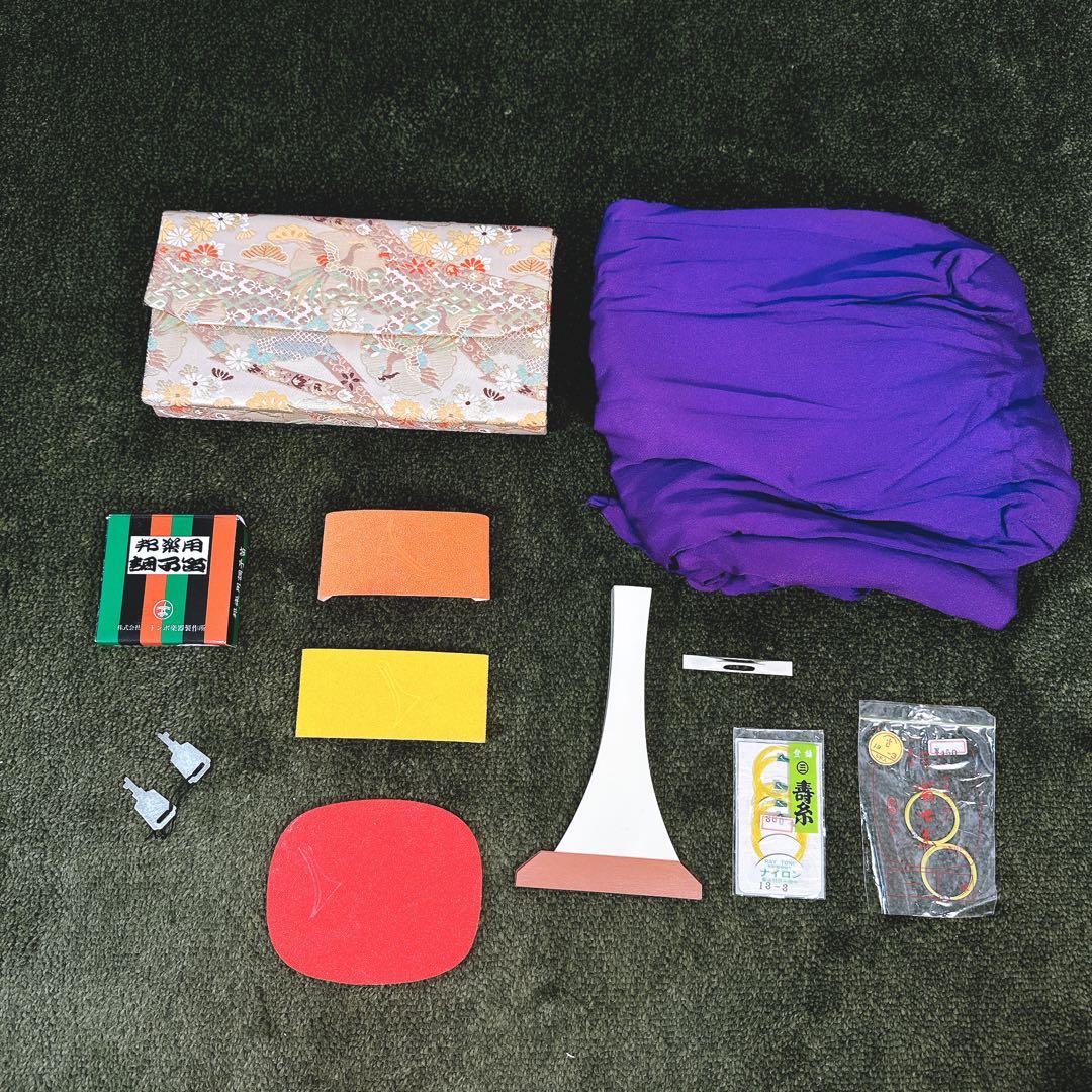 【最高級仕様】三味線 子持ち綾杉胴 中棹 硬質材(紅木?) トチ目 延べ竿