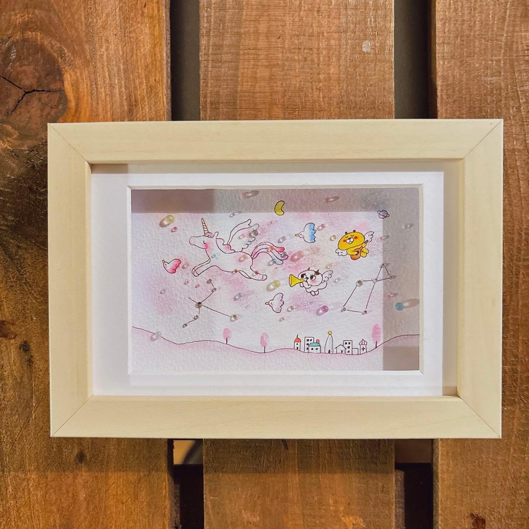 【エンジュエル】グラスアート　イラスト　水彩画　原画