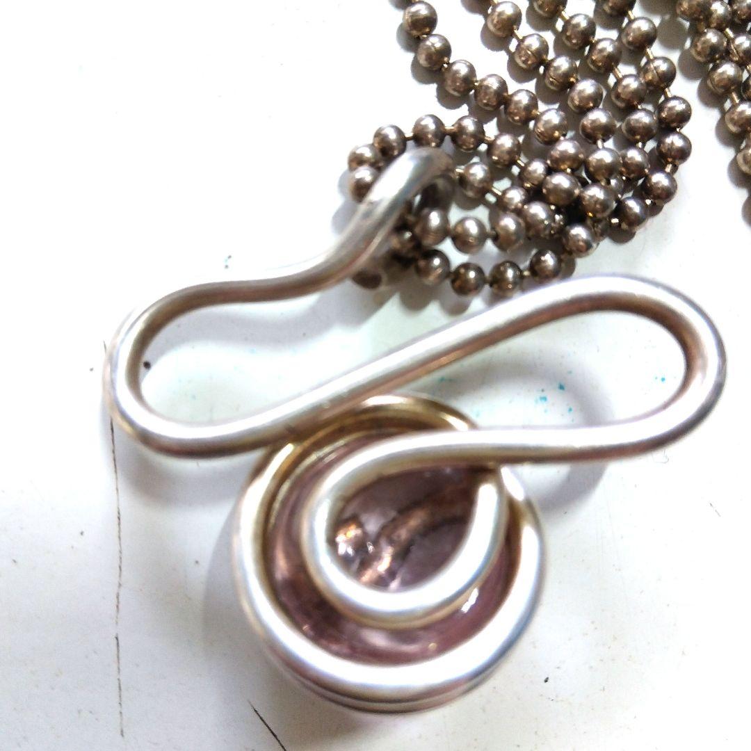 ✫レトロポップ✫NOBU記・99.9純銀ビッグウェーブペンダント &ブレスレット