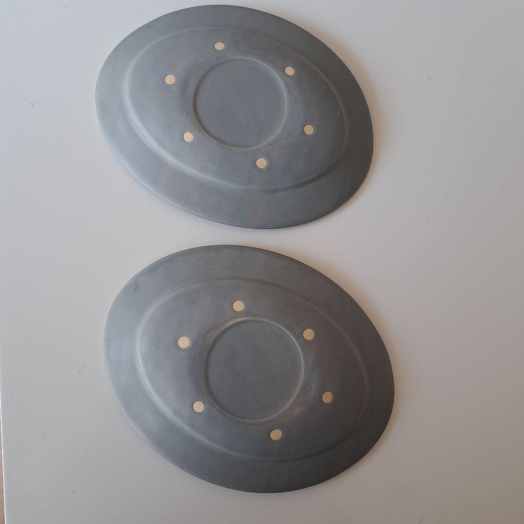 オパール皿　あわびウエア グレー楕円形プレート2枚セット