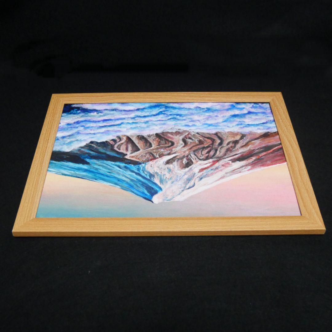 油絵 油彩 油彩画 絵 絵画　【雲海の朝焼けに染まる富士山】