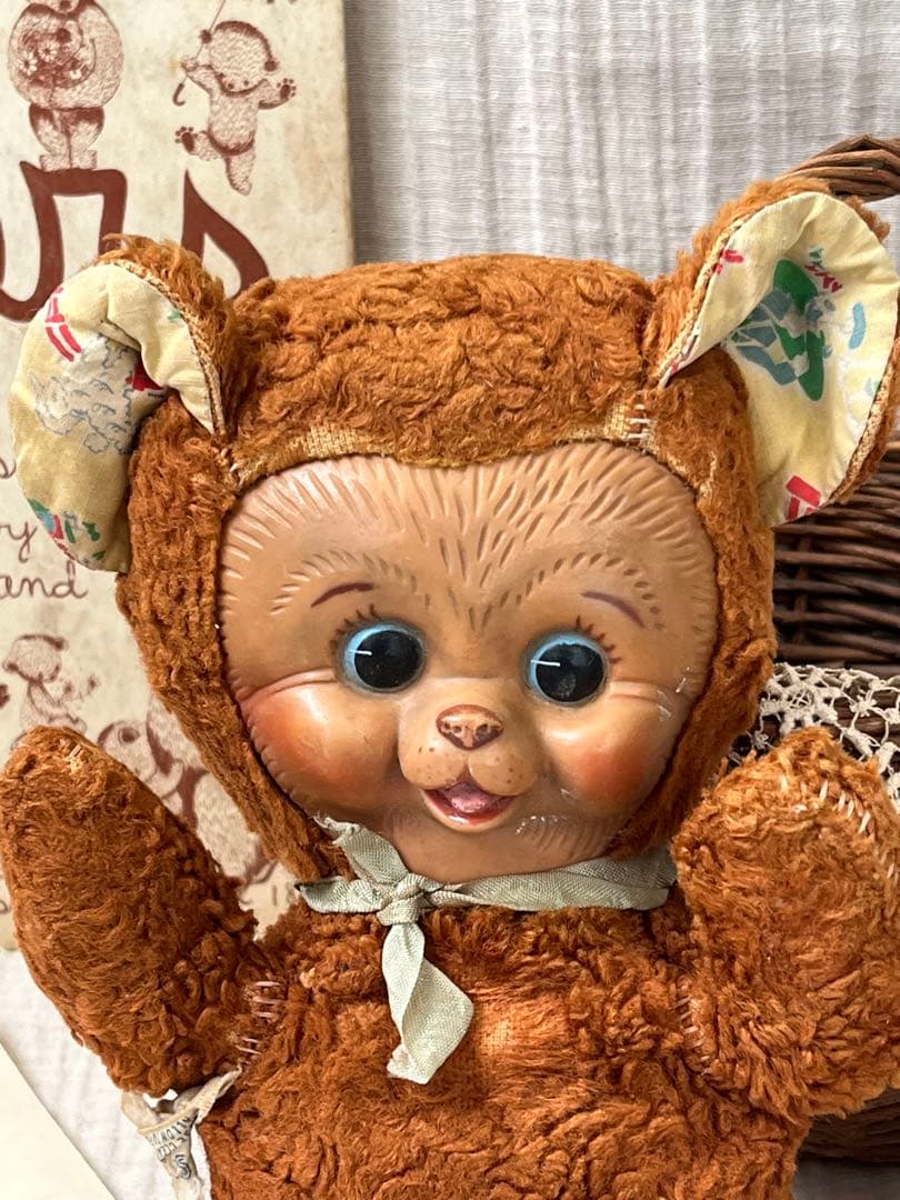 アンティークヴィンテージGUNDラバーフェイスドールテディベア ぬいぐるみベア