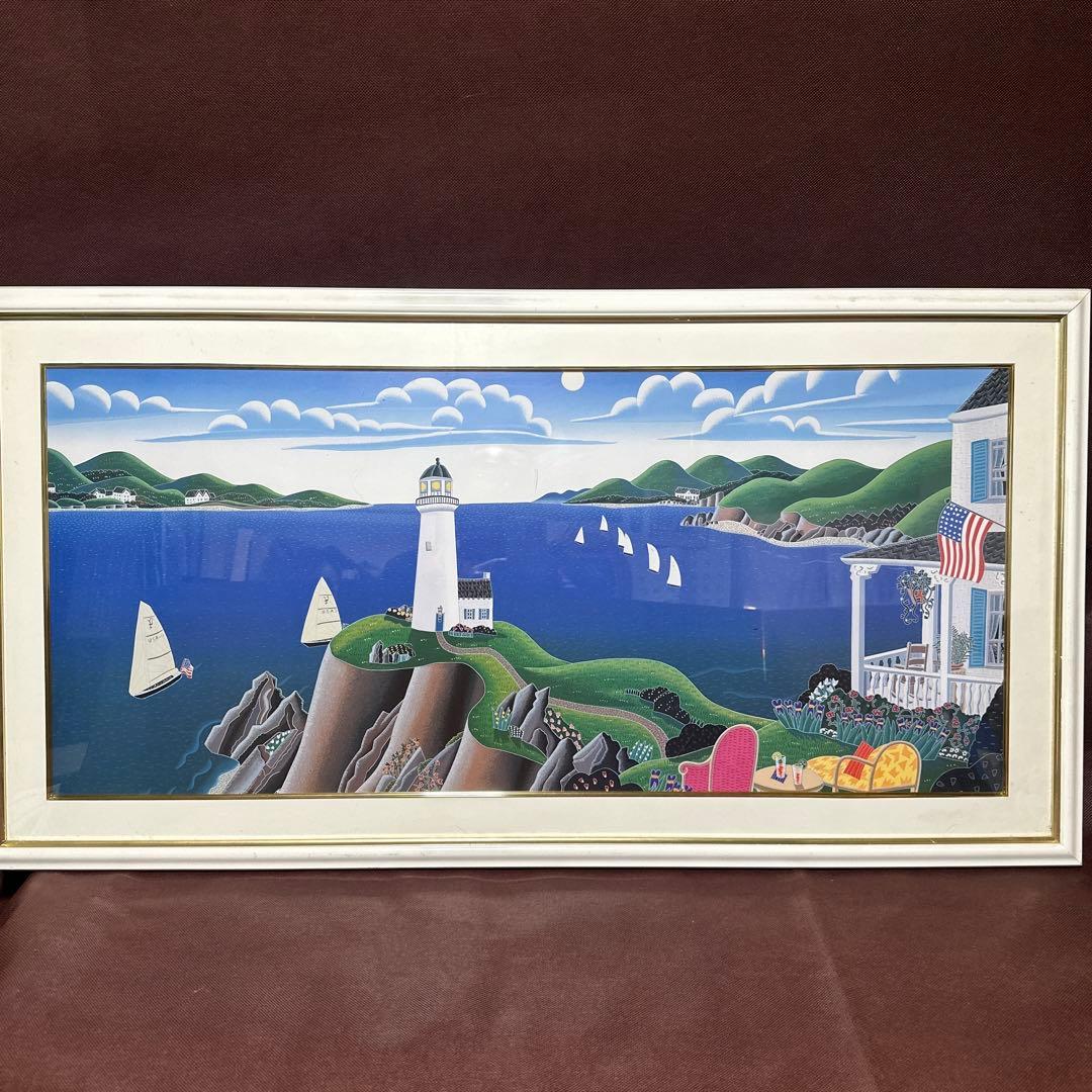 ジョルジュメリス　ギリシャ地中海　風景画　絵画　アート　美術品　インテリア