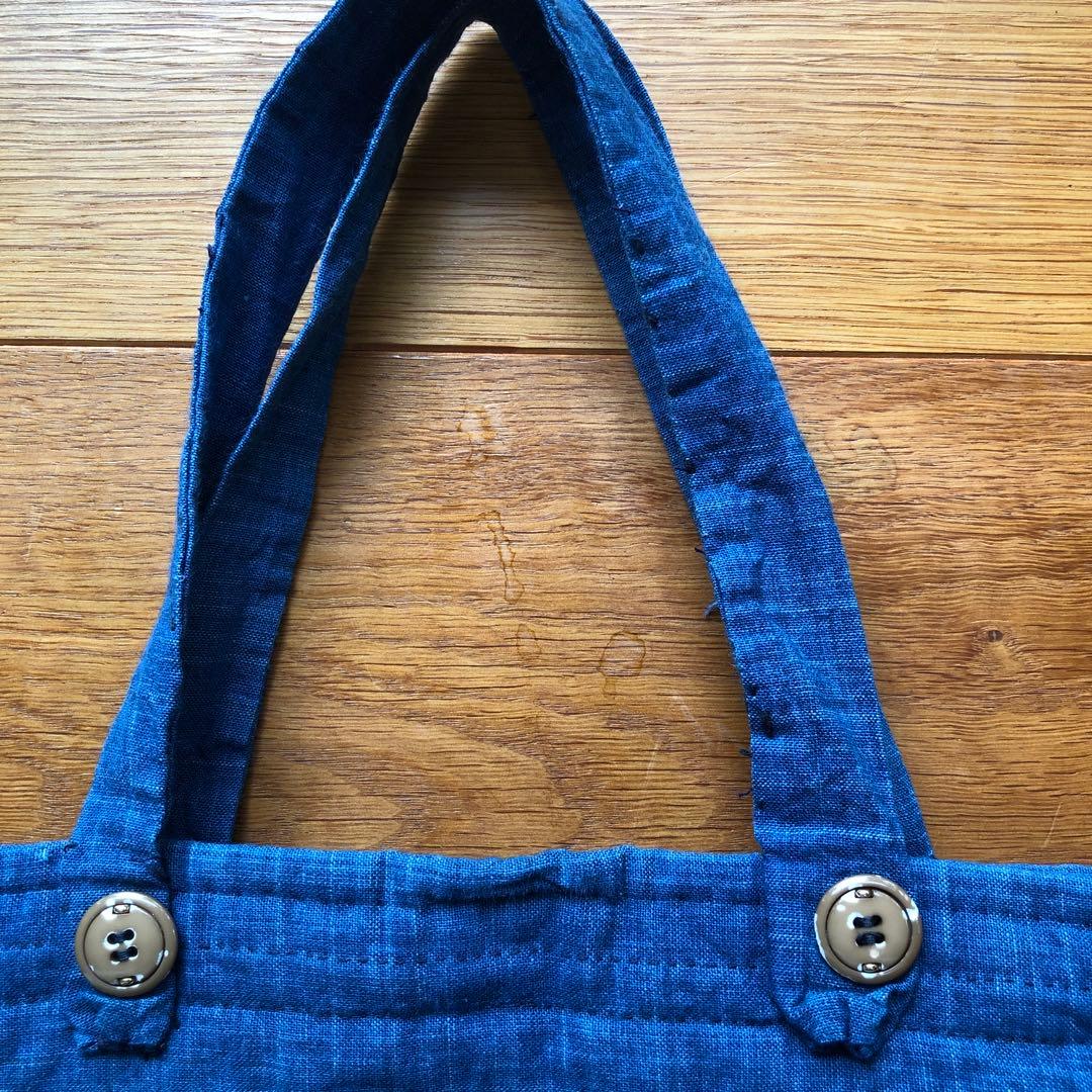 パッチワークのトートバッグ　古布　ハンドメイド￼ 作家物　藍染　匿名配送