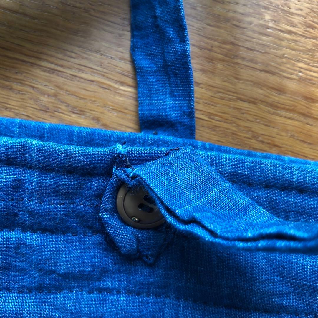 パッチワークのトートバッグ　古布　ハンドメイド￼ 作家物　藍染　匿名配送