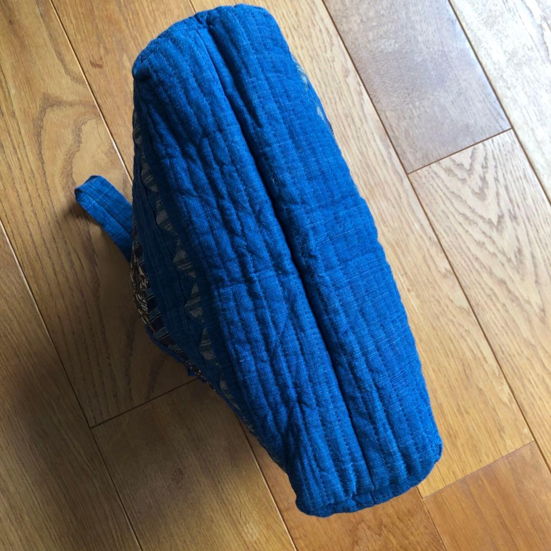 パッチワークのトートバッグ　古布　ハンドメイド￼ 作家物　藍染　匿名配送
