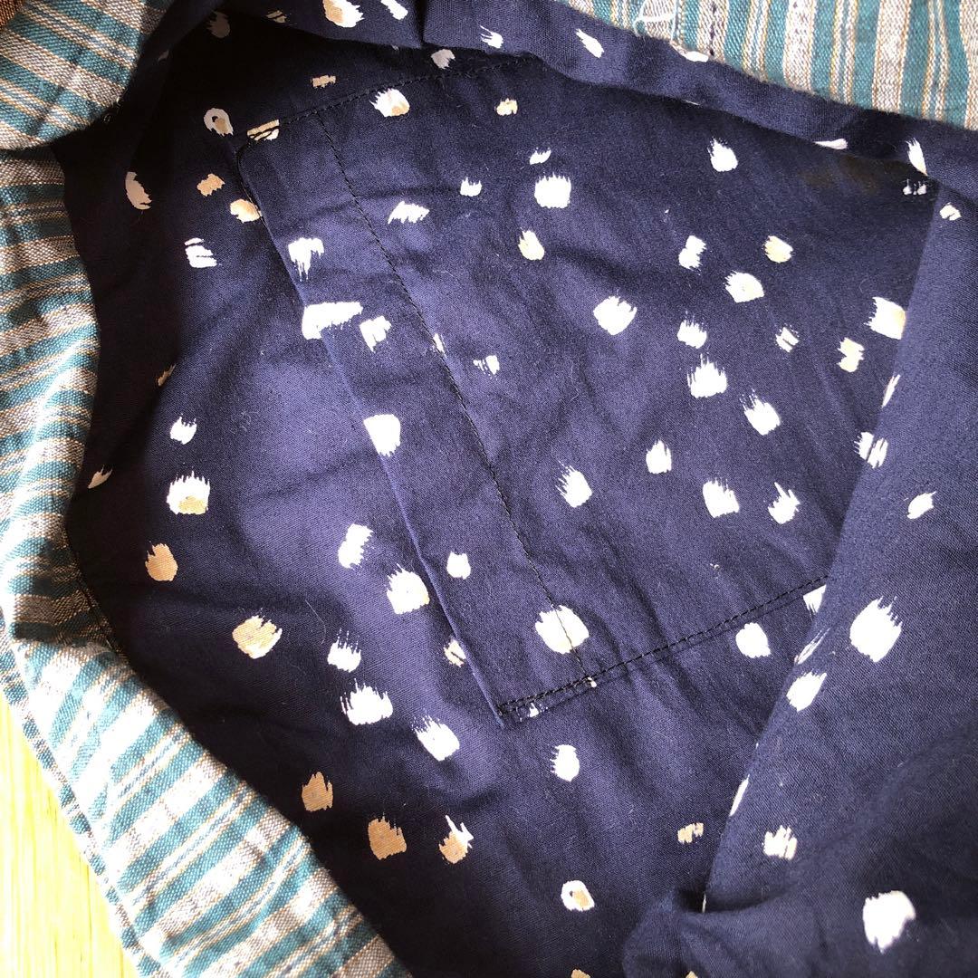 パッチワークのトートバッグ　古布　ハンドメイド￼ 作家物　藍染　匿名配送