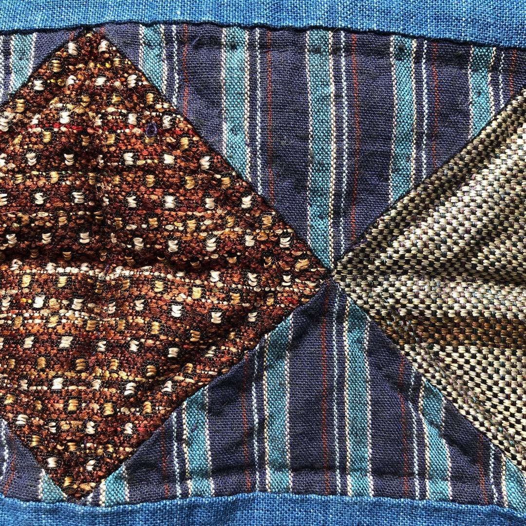 パッチワークのトートバッグ　古布　ハンドメイド￼ 作家物　藍染　匿名配送