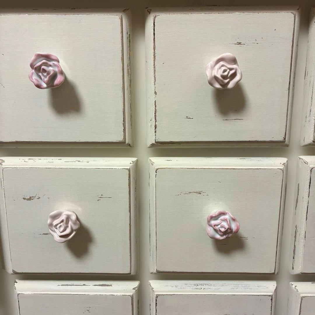 フレンチシャビー アンティーク仕様 15個の引き出し　チェスト